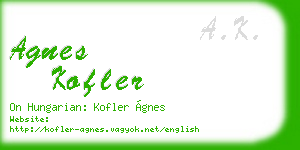 agnes kofler business card